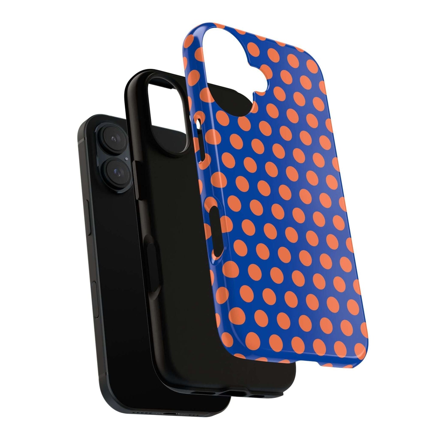 Cobalt Blue & Coral Polka dot Tough Case for iPhone, Samsung, Google