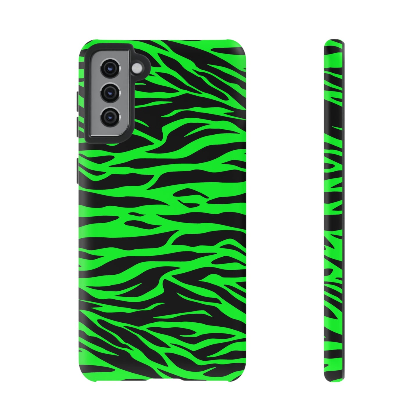 Green Cute Wild Tiger Print Pattern Tough Phone Case, Phone Case, JSCHAFFA.com