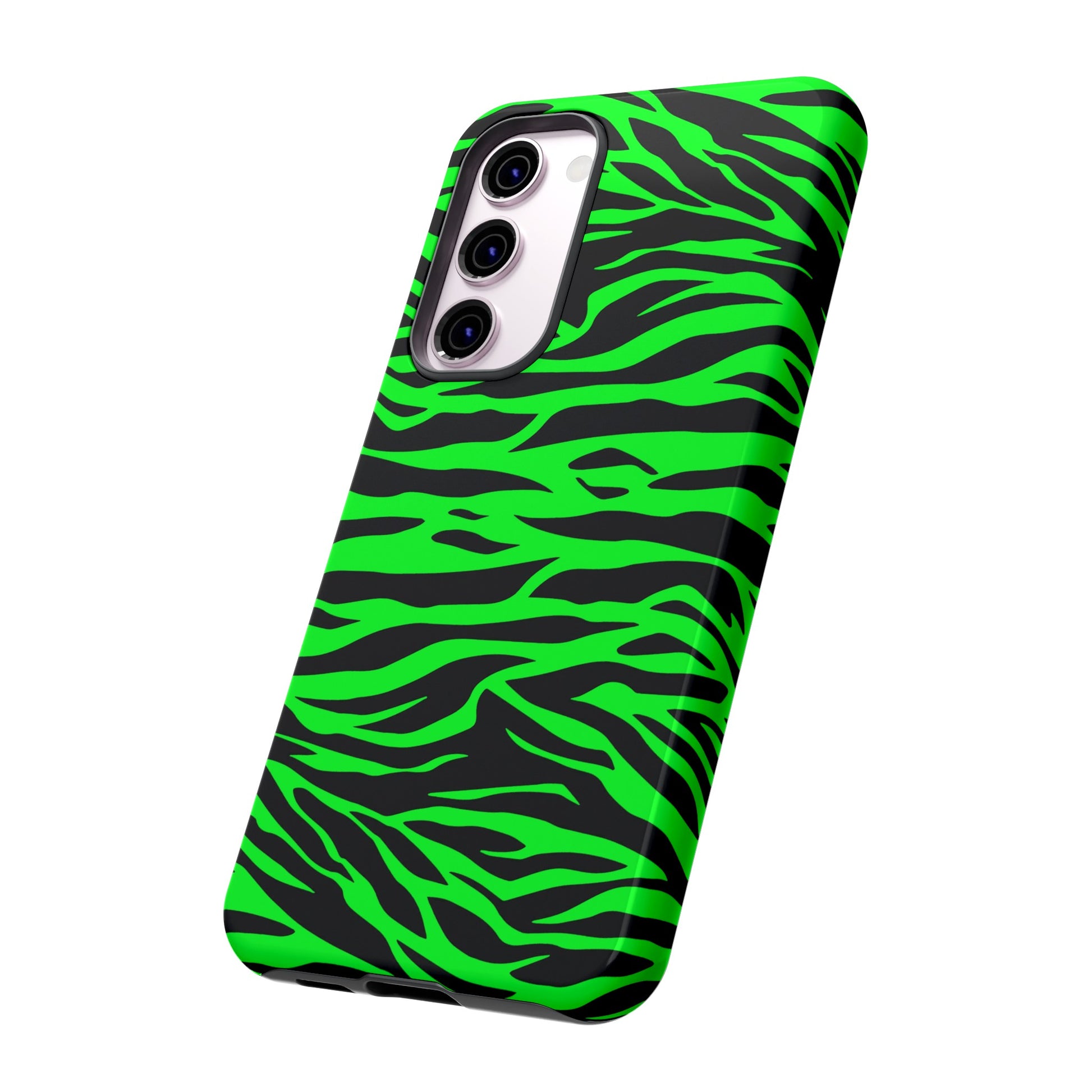 Green Cute Wild Tiger Print Pattern Tough Phone Case, Phone Case, JSCHAFFA.com