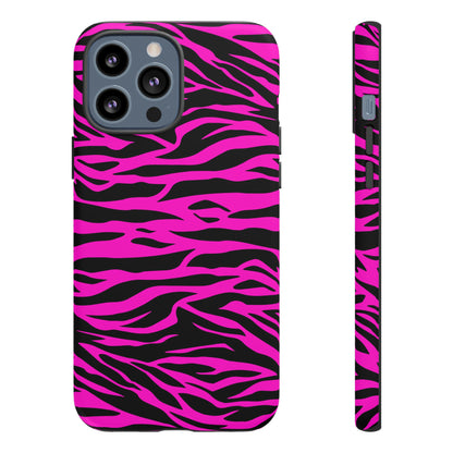 Pink Phone Case Tough Tiger Print, Mobile Phone Case, JSCHAFFA.com