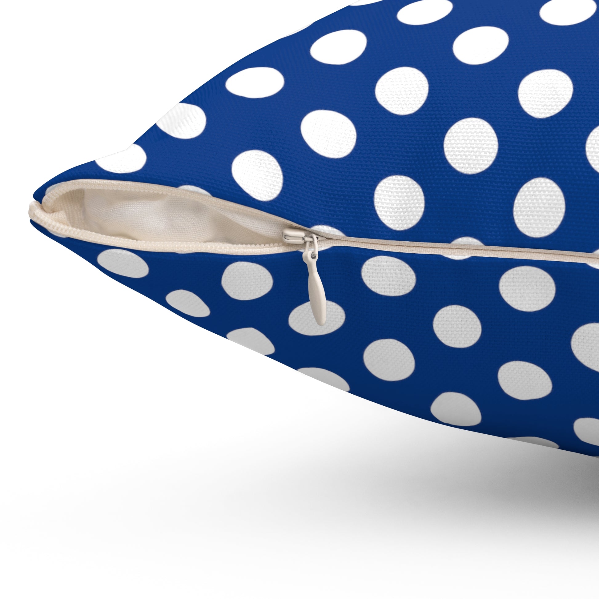 Blue Polka dot Square Throw Pillow Jschaffa.com