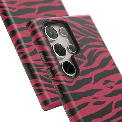 Viva Magenta Cute Wild Tiger Print Pattern Tough Phone Case, Phone Case, JSCHAFFA.com