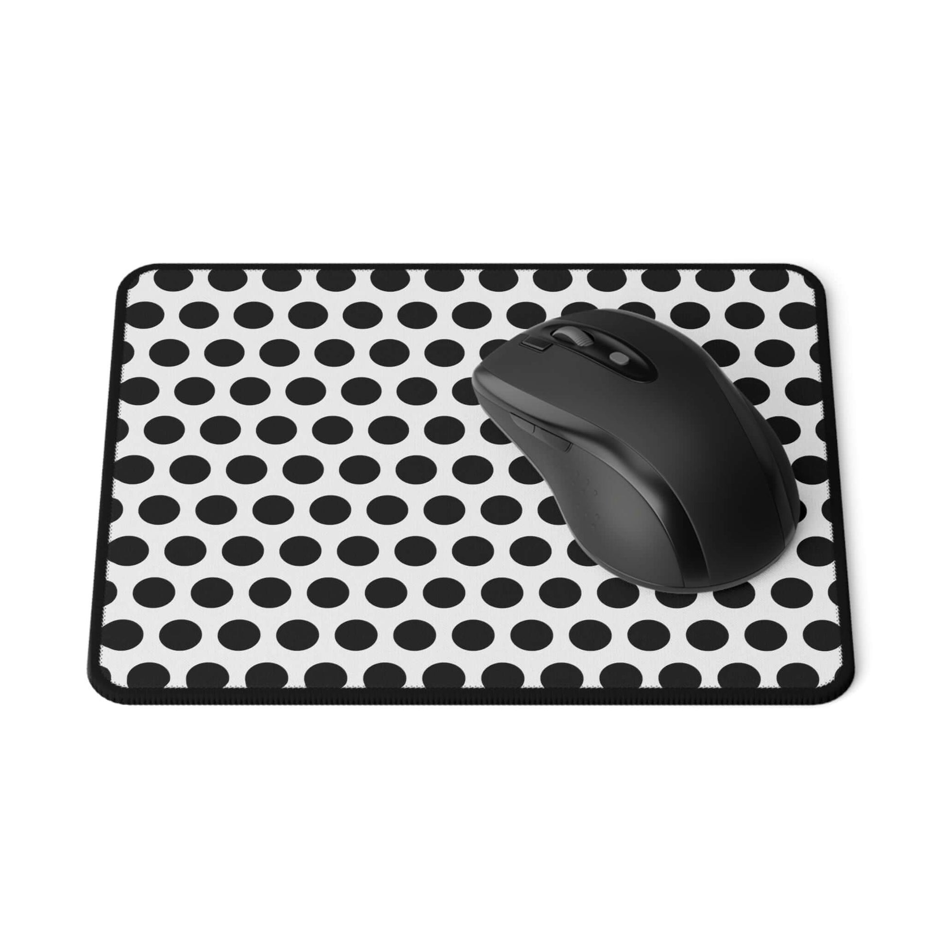 Black and White Polka Dot Mouse Pad Home Decor JSCHAFFA.com