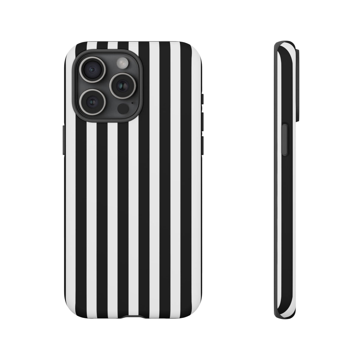 Black White Horizontal Stripe Phone Case Cover, iPhone, Samsung Galaxy S24, and Google Pixel Phones