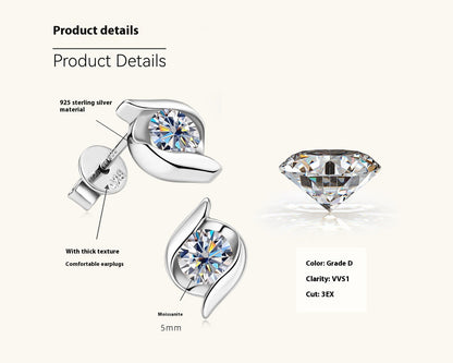 Affordable Luxury Fashion High grade Moissanite Stud Earrings