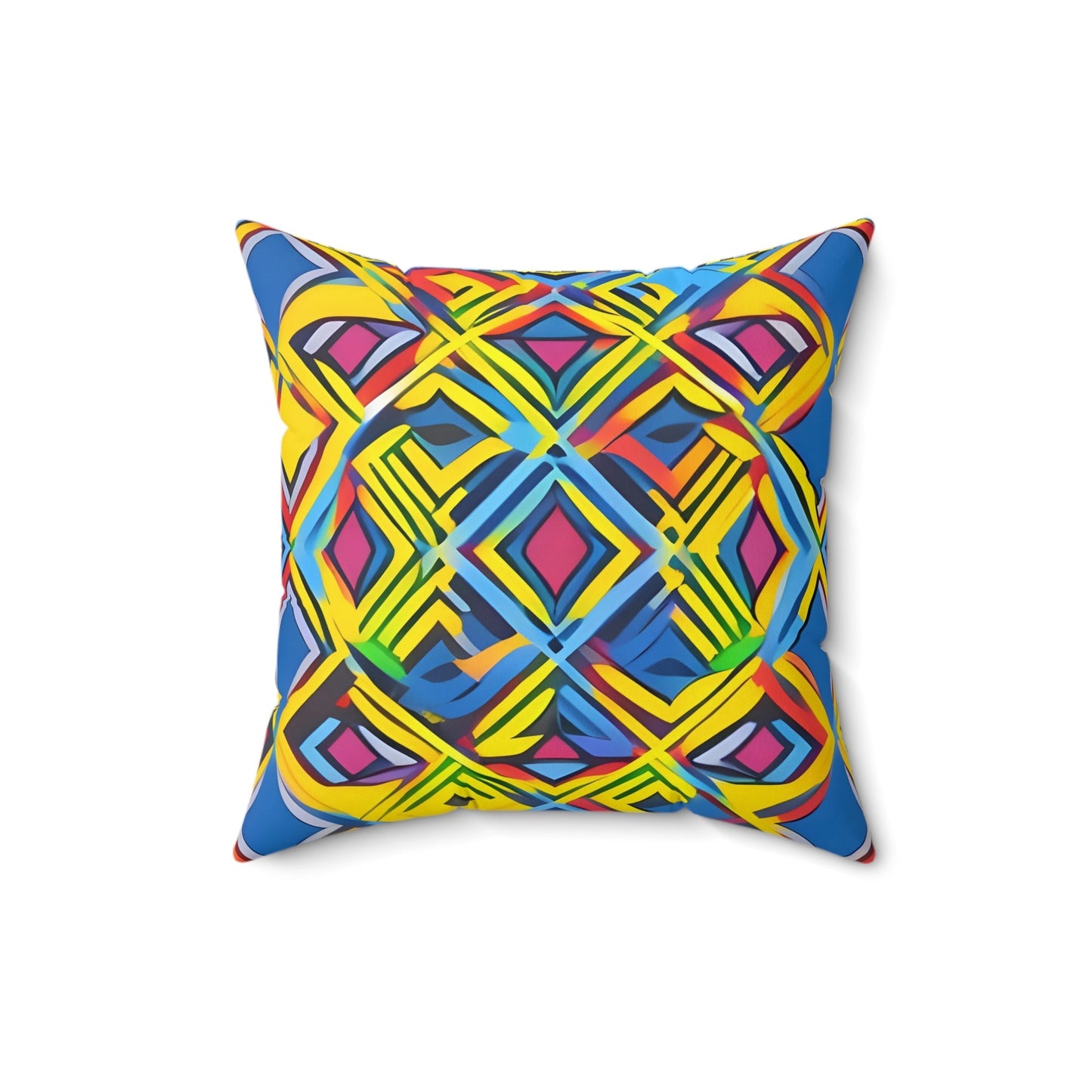 Art Decor inspired, vibrant square shaped Throw pillow