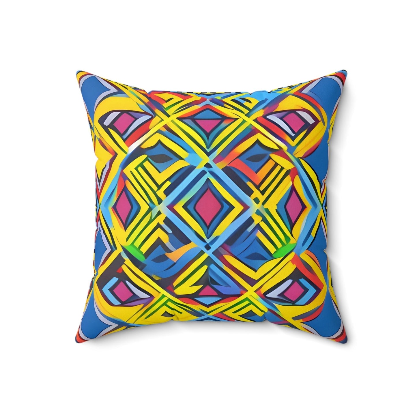 Art Decor inspired, vibrant square shaped Throw pillow