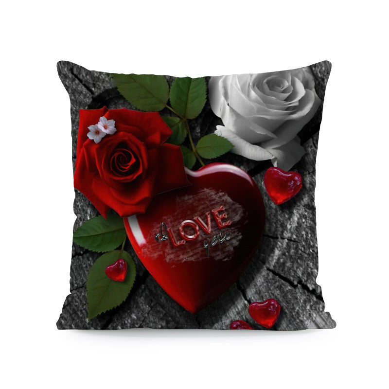 Red Roses Love Super Soft Square Pillow and Cover with Flower Print JSCHAFFA