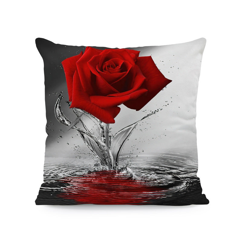 Red Roses Love Super Soft Square Pillow and Cover with Flower Print JSCHAFFA