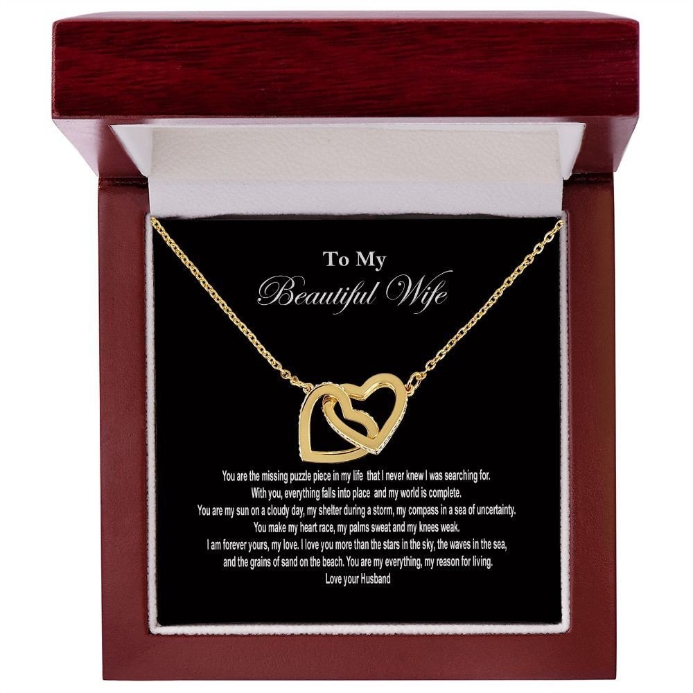 Beautiful wife Interlocking Heart Necklace