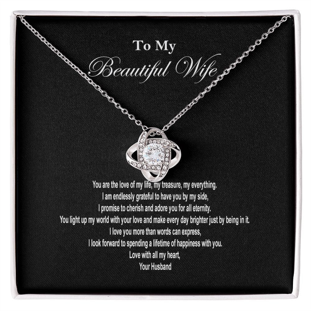 Beautiful Wife Must Have Love Knot Necklace from Husband