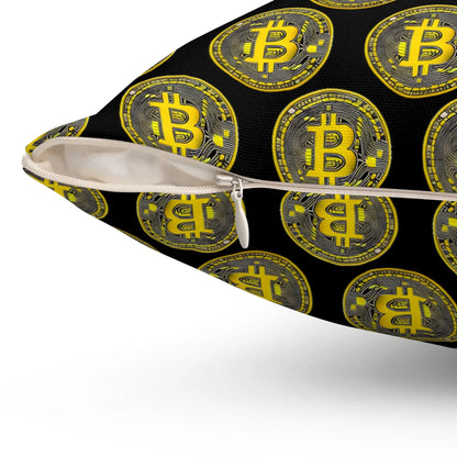 Bitcoin Polyester Square Pillow