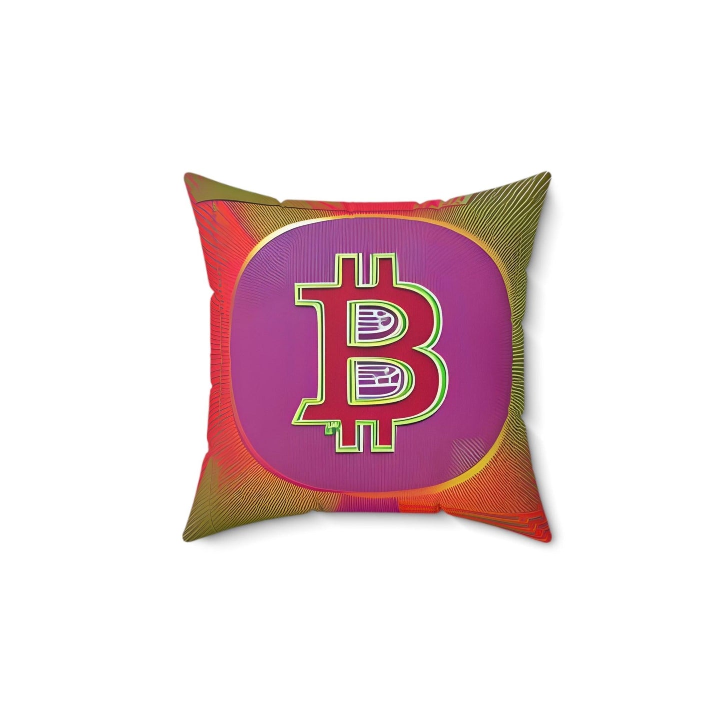 Bitcoin Red Square Throw Pillow