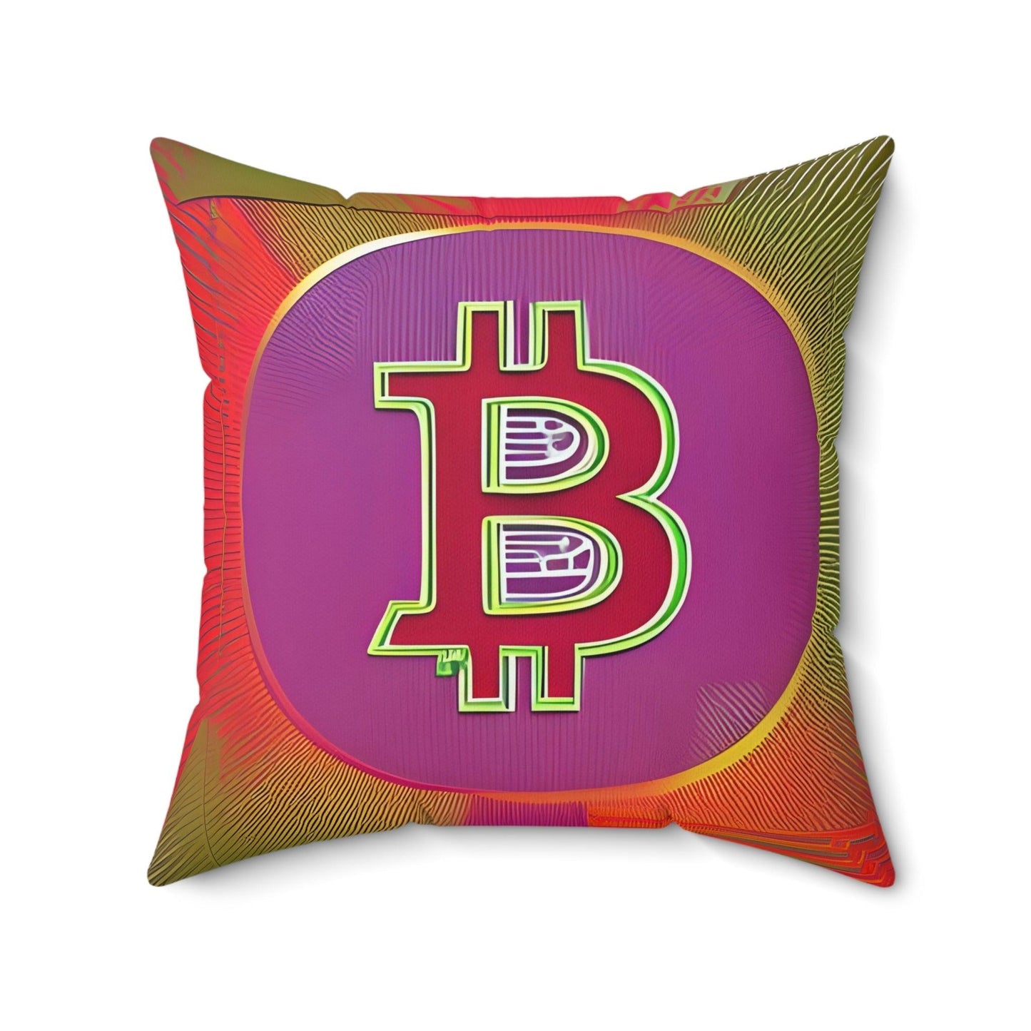 Bitcoin Red Square Throw Pillow