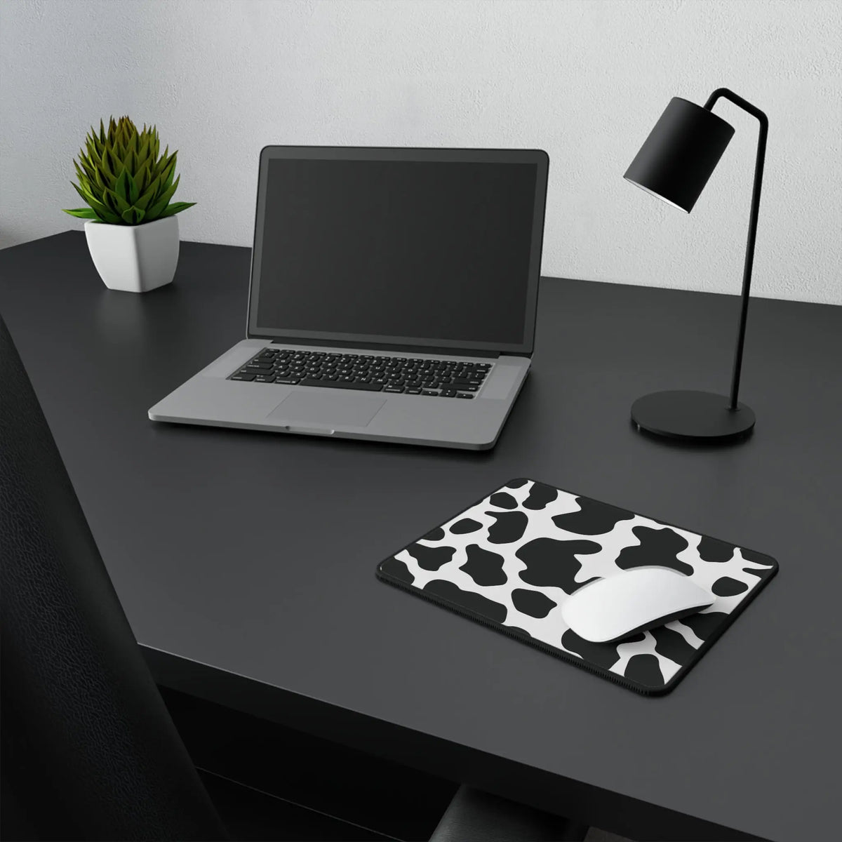 Black and White Cow Print Non-Slip Computer Desk Mouse Pad Mat - 9.5’’ × 8’’ - Home Decor