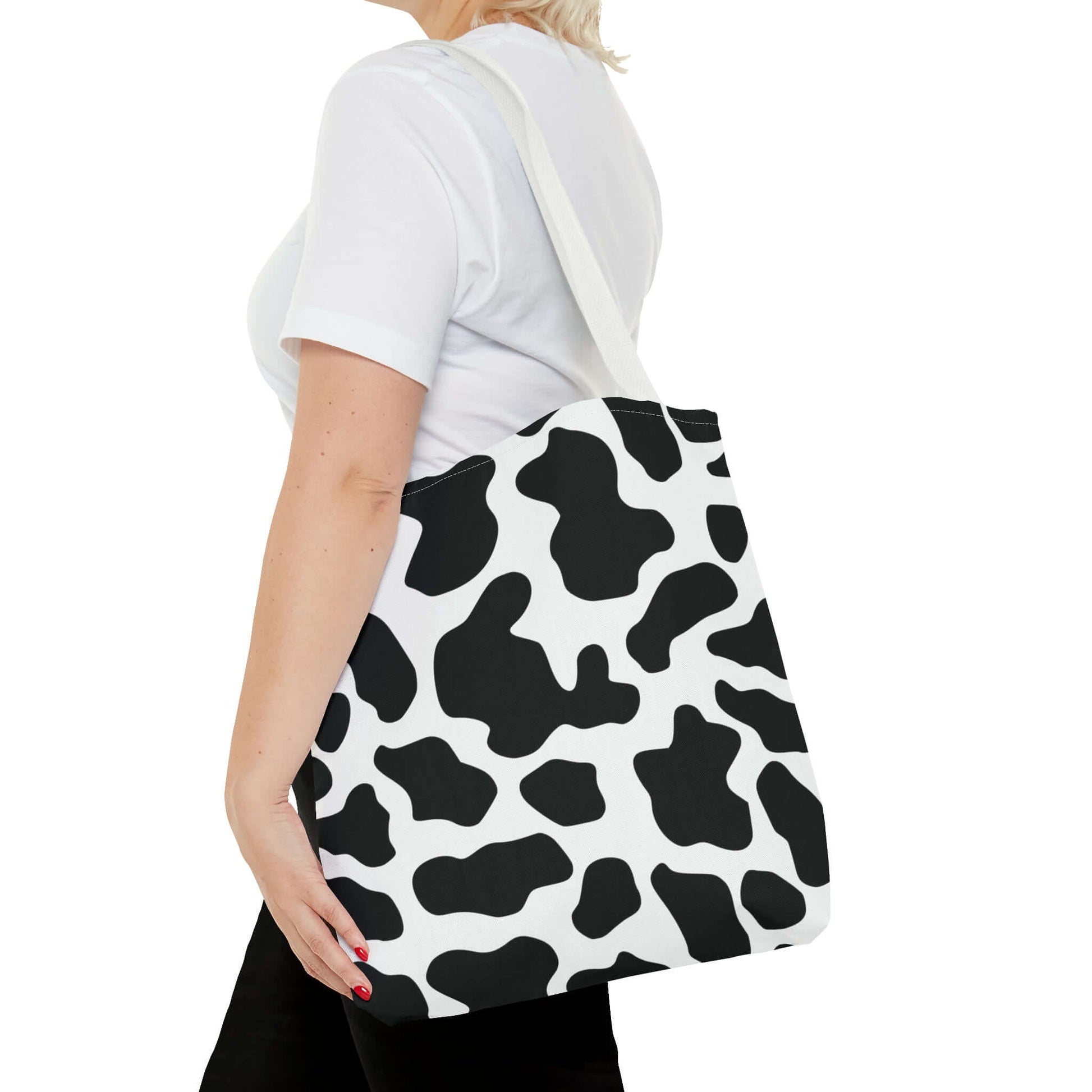 Black and White Cow Print Tote Bag Eco Friendly Cotton Canvas Tote