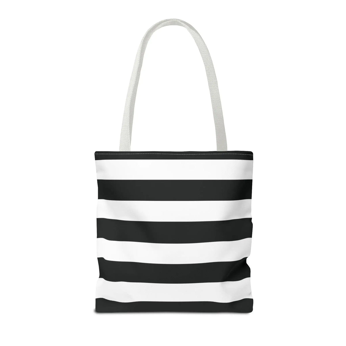 Black and white shoulder tote bag with canvas fabric and matching handles perfect as a white shoulder tote
