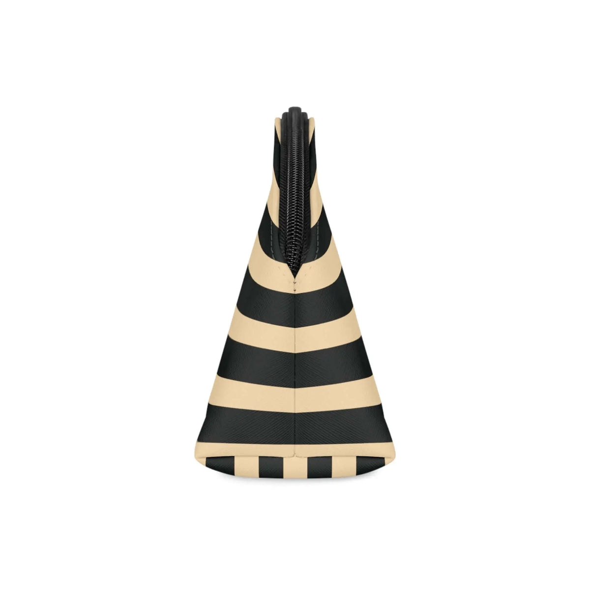 Black, Butter Yellow Stripe Makeup Travel Bag with Removable Strap