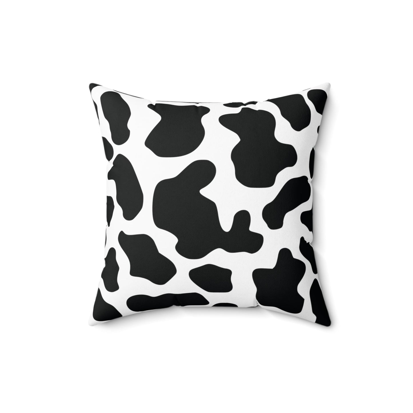 Black Cow Print Square Throw Pillow