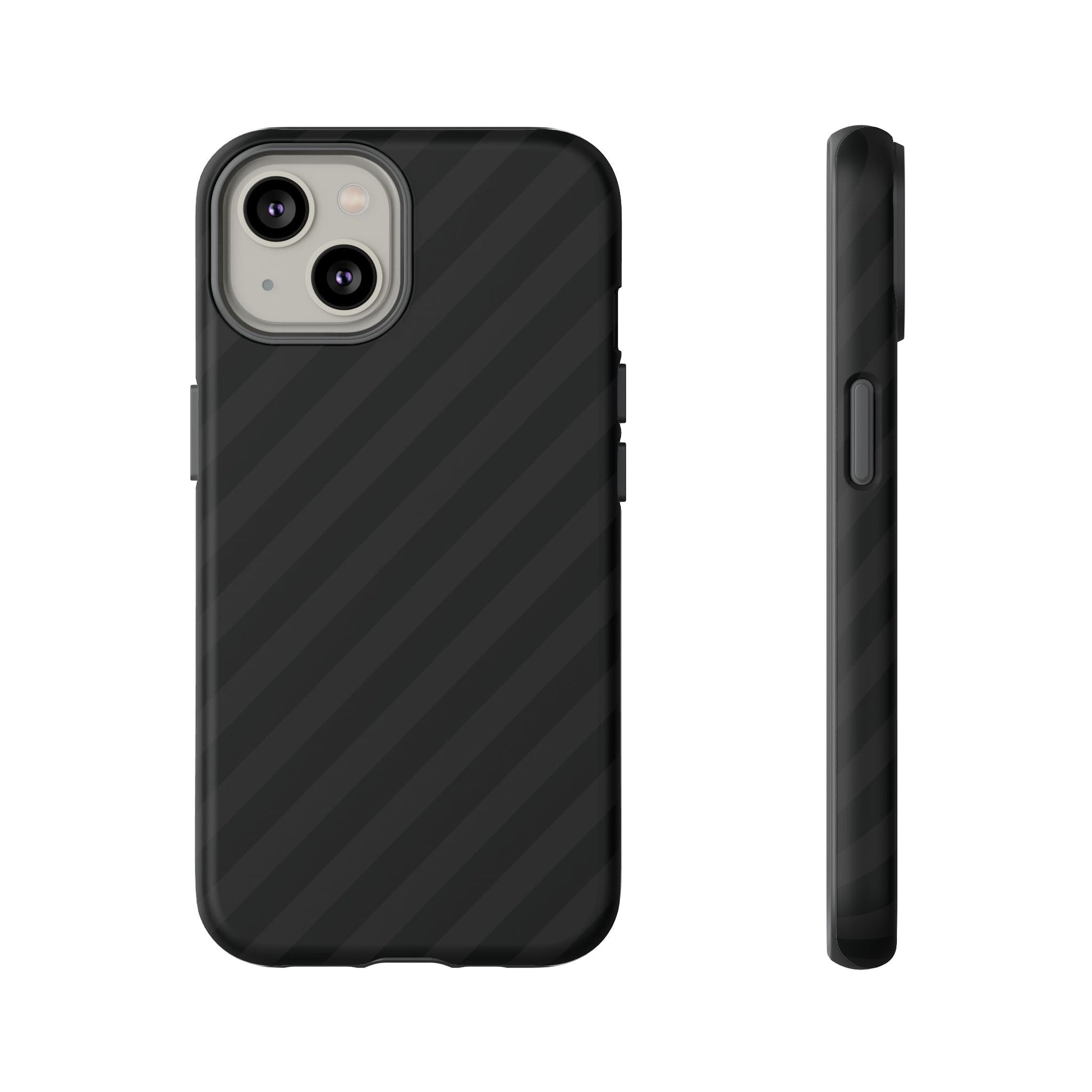 Phone Case Black Diagonal Pattern Tough Gloss Finish Protective Cover iPhone Samsung Google Pixel Unique Geometric