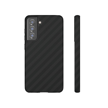 Phone Case Black Diagonal Pattern Tough Gloss Finish Protective Cover iPhone Samsung Google Pixel Unique Geometric