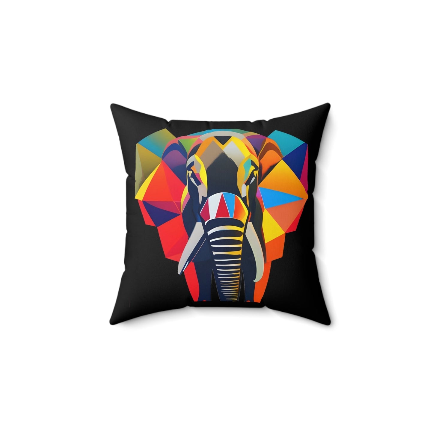 Black Elephant Square Polyester Pillow cover and pillow