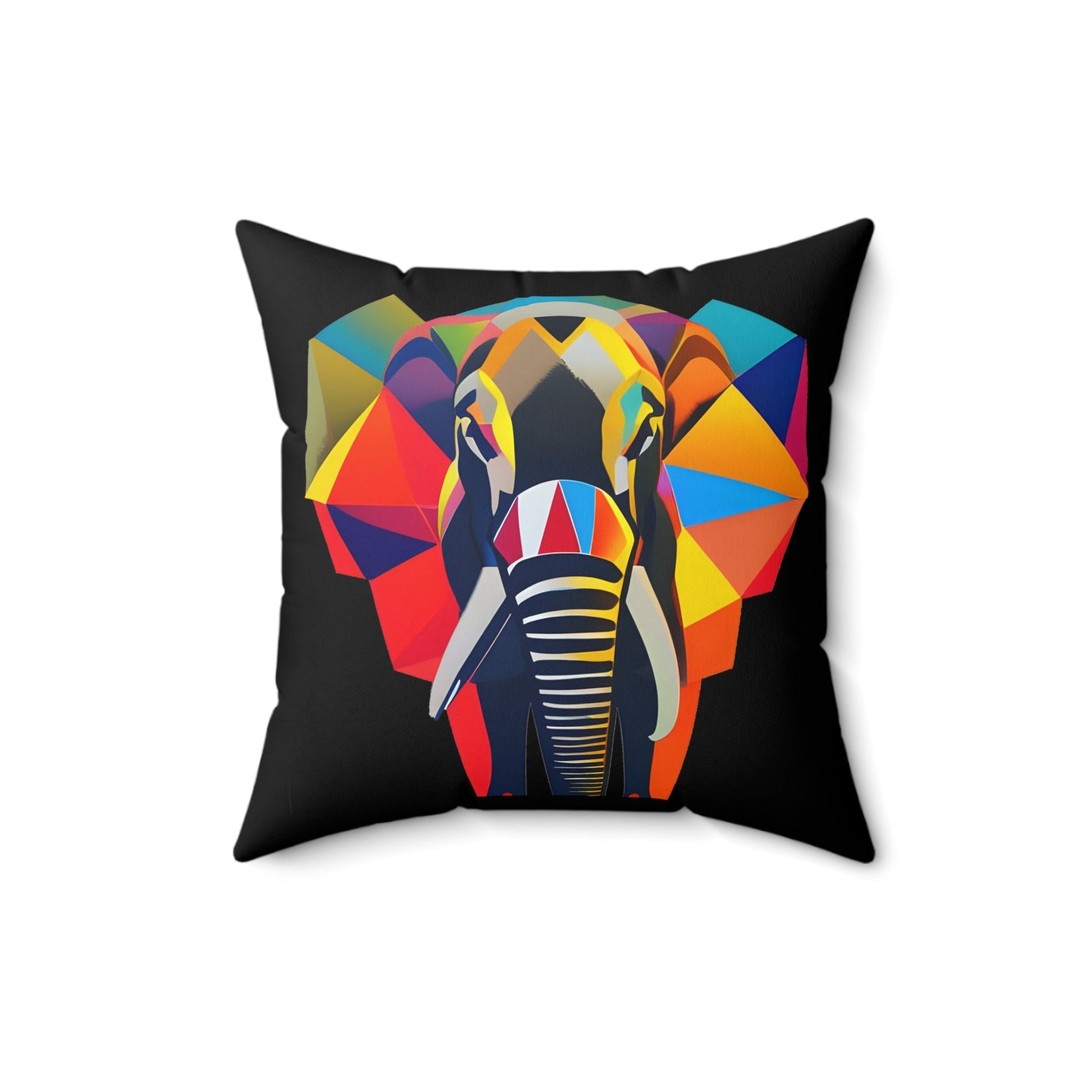 Black Elephant Square Polyester Pillow cover and pillow