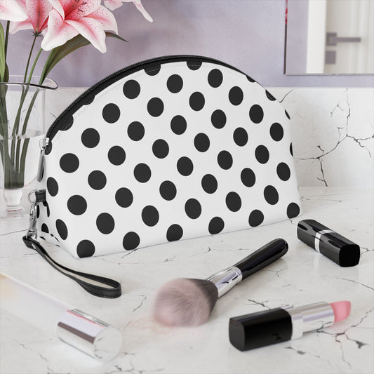 Black Polka dot Makeup Bag