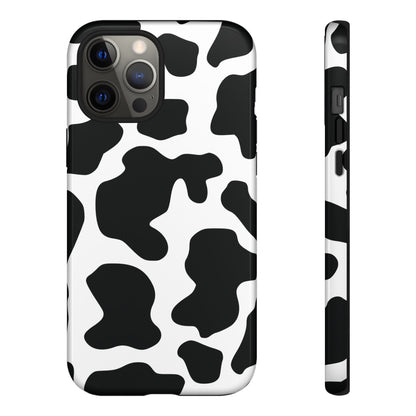 Black Cow print Phone Case iPhone Samsung Google - iPhone 12 Pro Max / Glossy