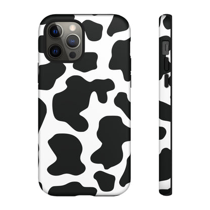 Black Cow print Phone Case iPhone Samsung Google - iPhone 12 Pro / Matte