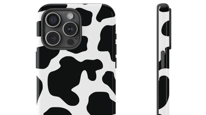 Black Cow print Phone Case iPhone Samsung Google - iPhone 15 Pro Max / Glossy