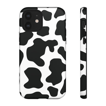Black Cow print Phone Case iPhone Samsung Google - iPhone 12 / Matte