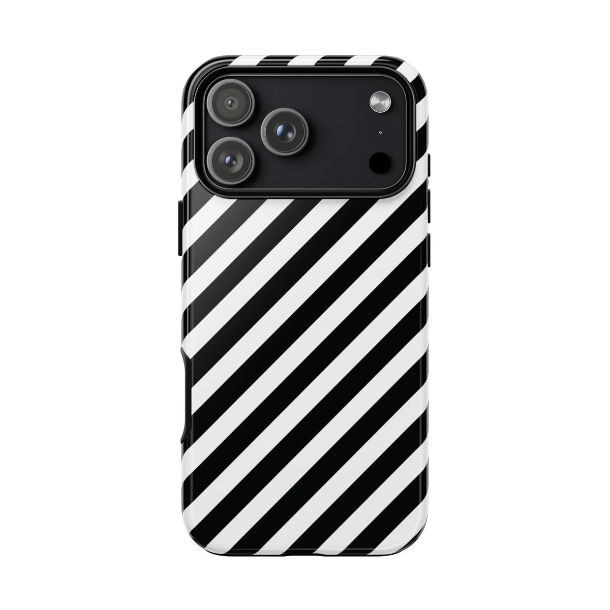 Black White Diagonal Phone Case Cover Protective Sleek Cell Phone Case Modern Smartphone Stylish - iPhone 17 Pro Max