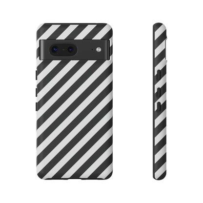 Black White Diagonal Phone Case Cover Protective Sleek Cell Phone Case Modern Smartphone Stylish - Google Pixel 7
