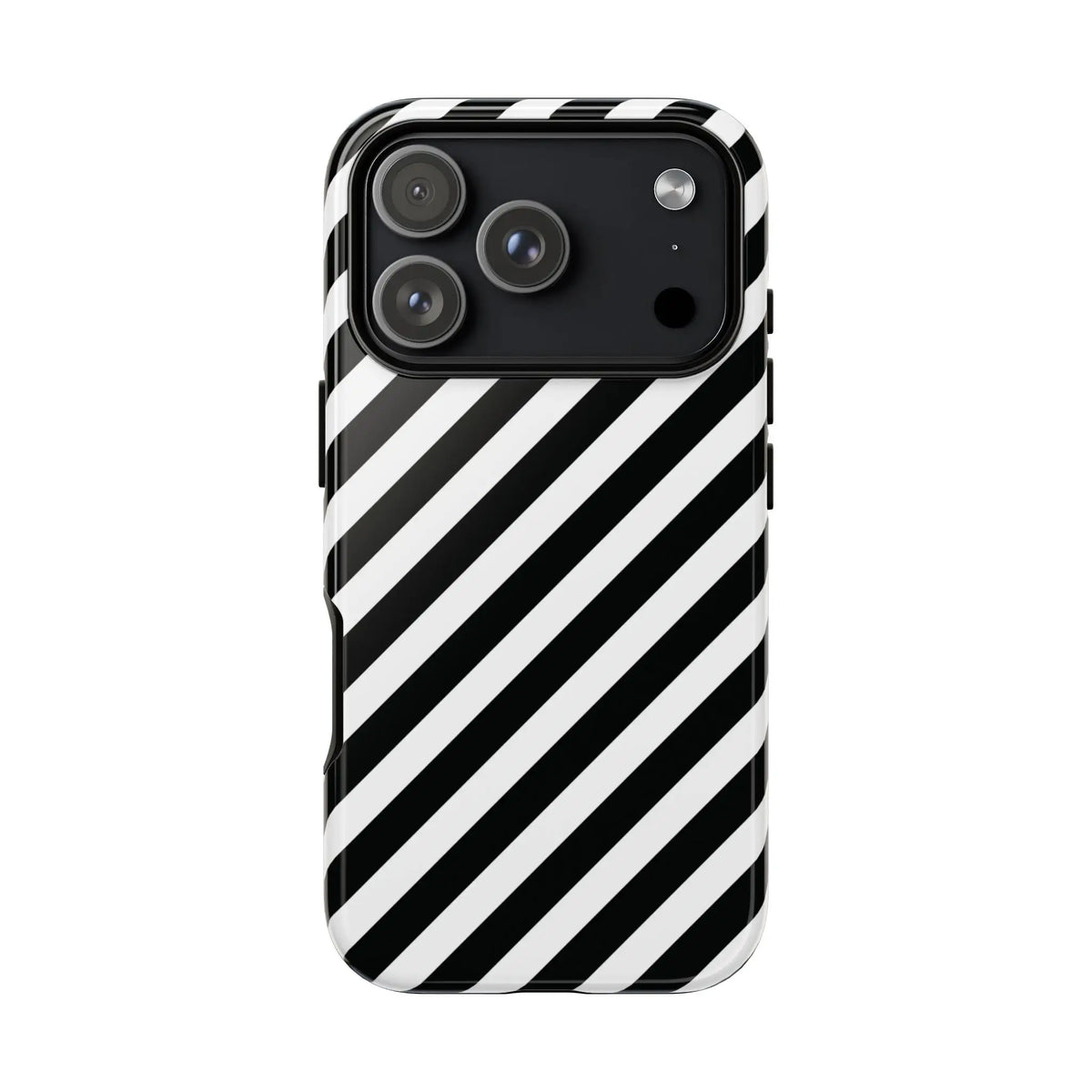 Black White Diagonal Phone Case Cover Protective Sleek Cell Phone Case Modern Smartphone Stylish - iPhone 17 Pro