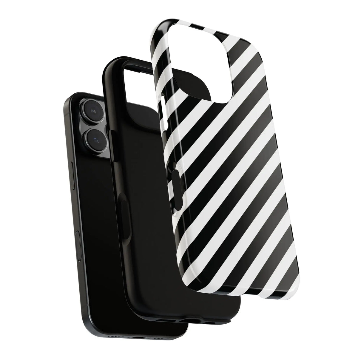 Black White Diagonal Phone Case Cover Protective Sleek Cell Phone Case Modern Smartphone Stylish - Mobile Phone Cases