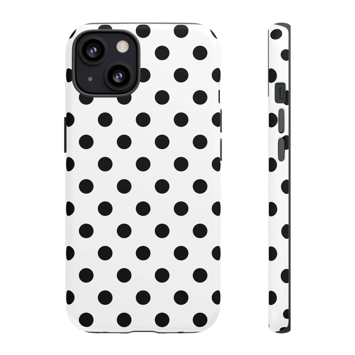 Black White Polka Dot Phone Case Cover. Phone accessories. - iPhone 13 / Matte - Mobile Phone Cases