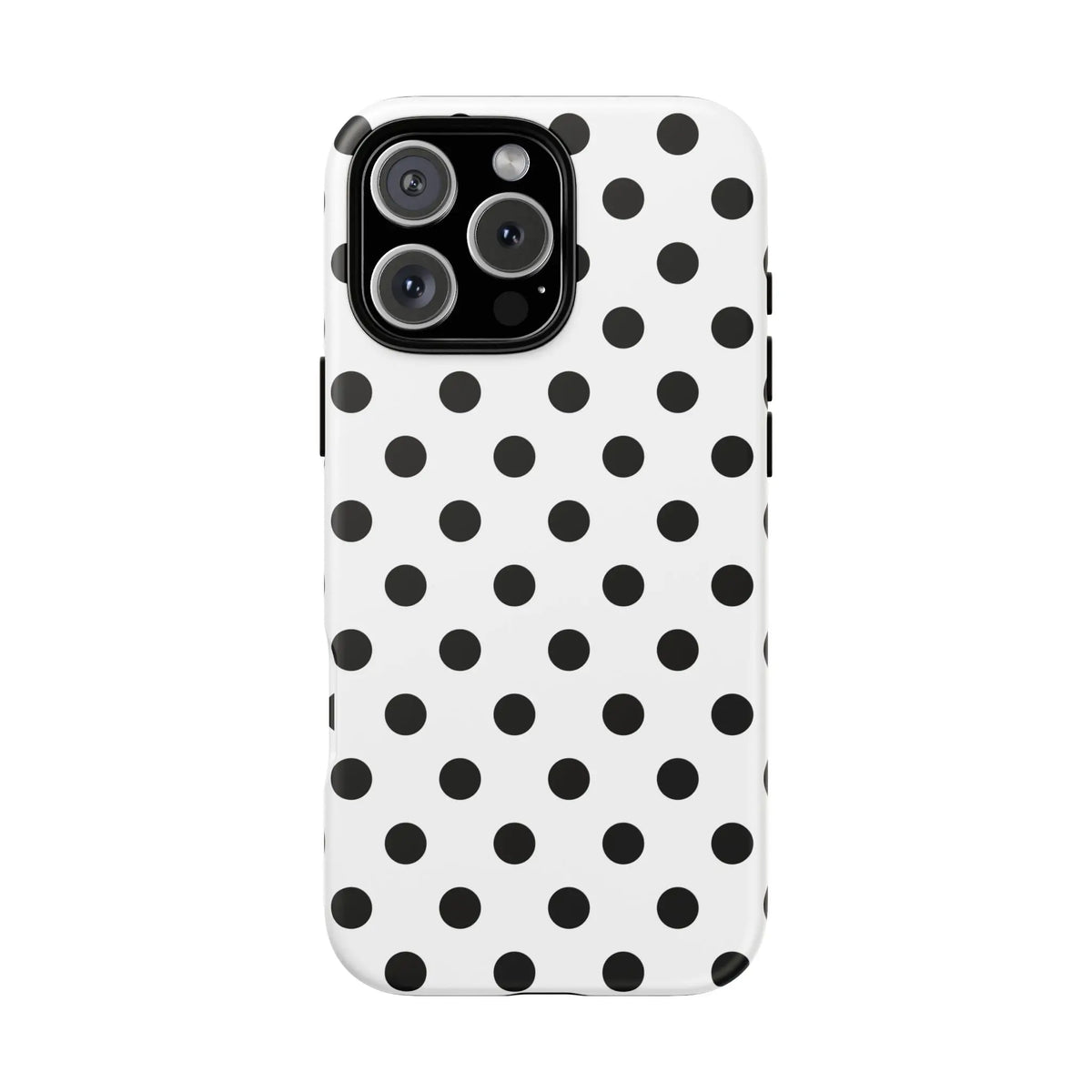 Black White Polka Dot Phone Case Cover. Phone accessories. - iPhone 16 Pro Max / Matte - Mobile Phone Cases