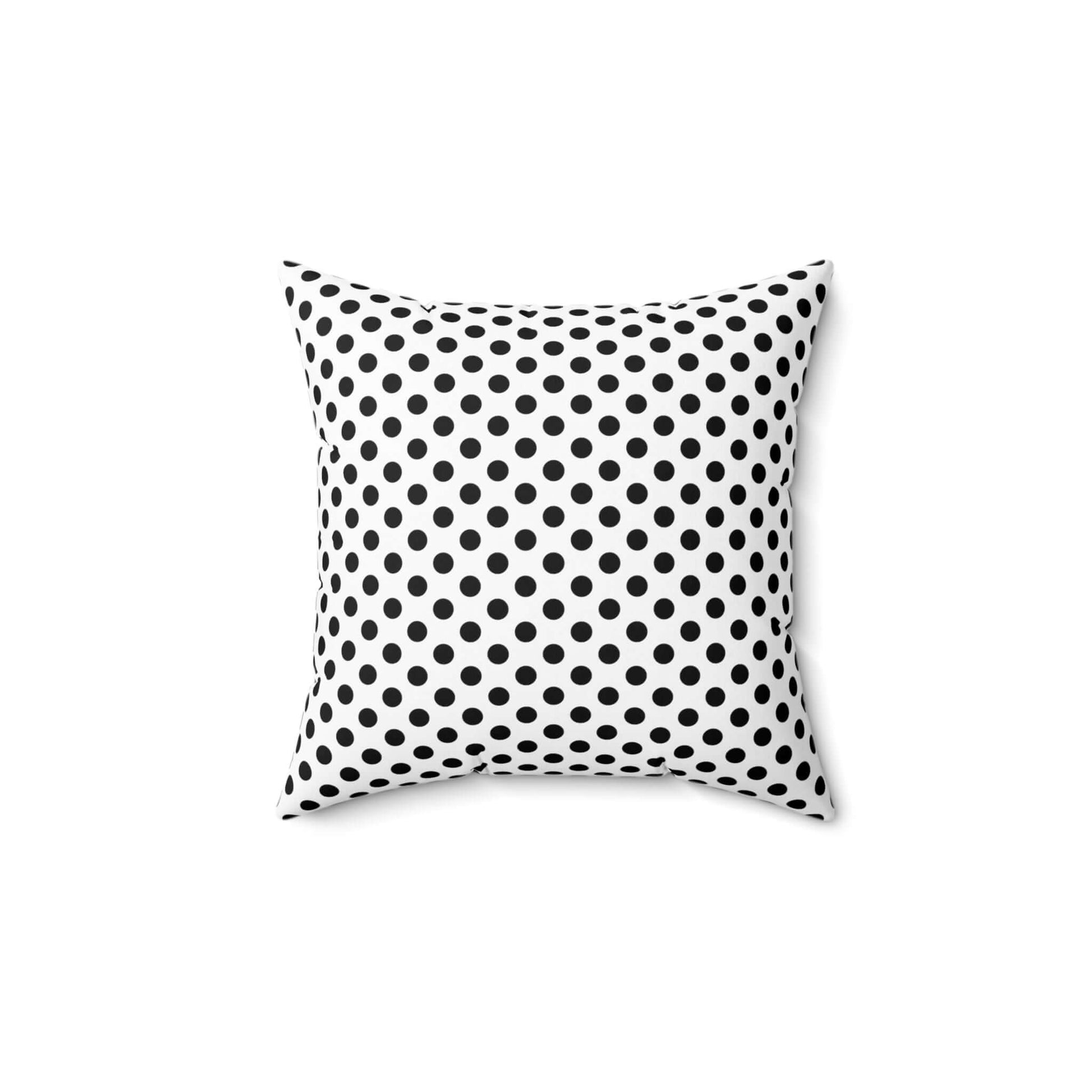 Black White Polkadot Double Sided Square Throw Pillow