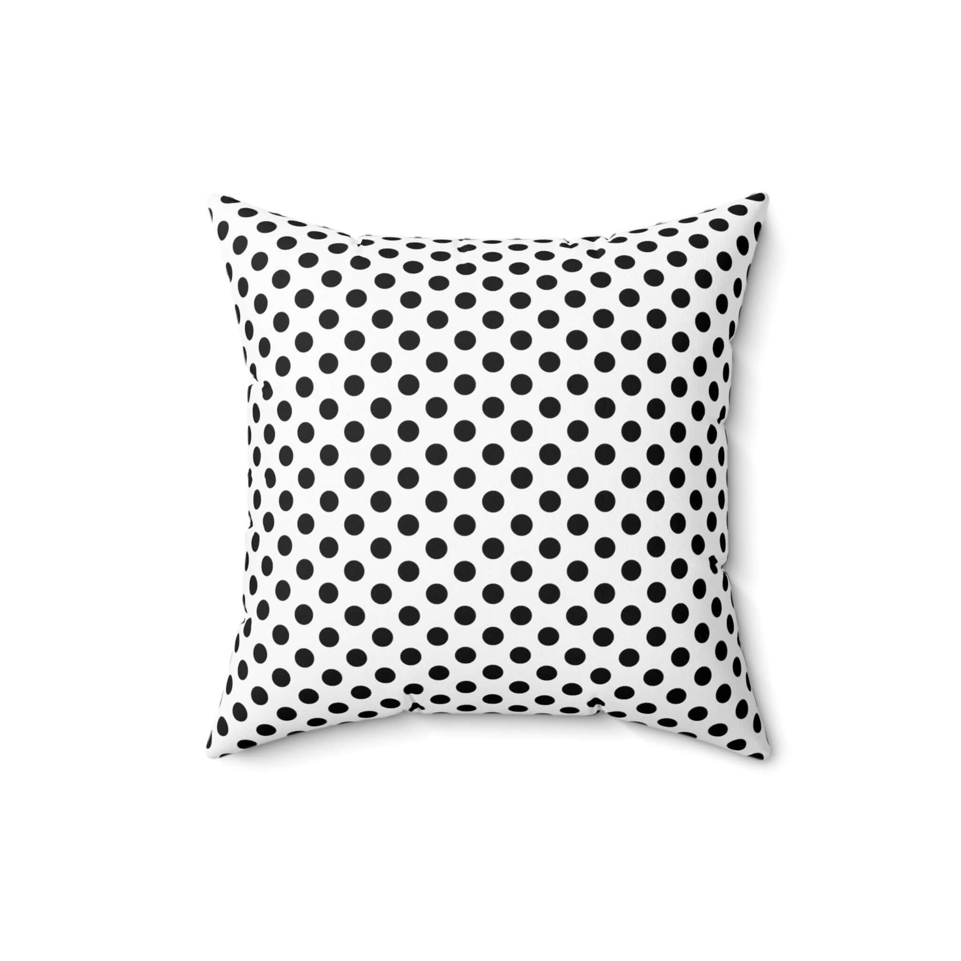 Black White Polkadot Double Sided Square Throw Pillow