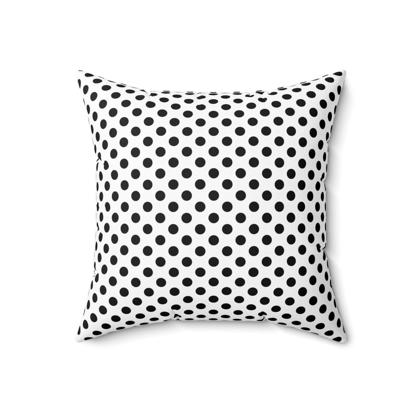 Black White Polkadot Double Sided Square Throw Pillow