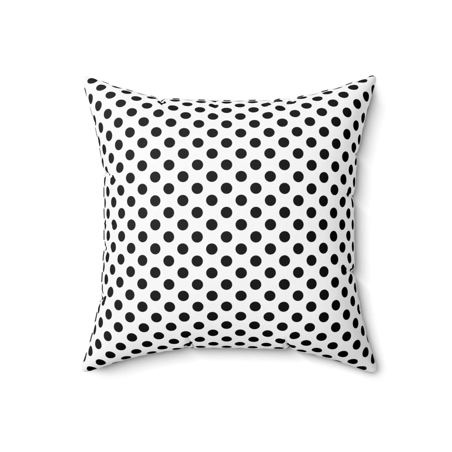 Black White Polkadot Double Sided Square Throw Pillow