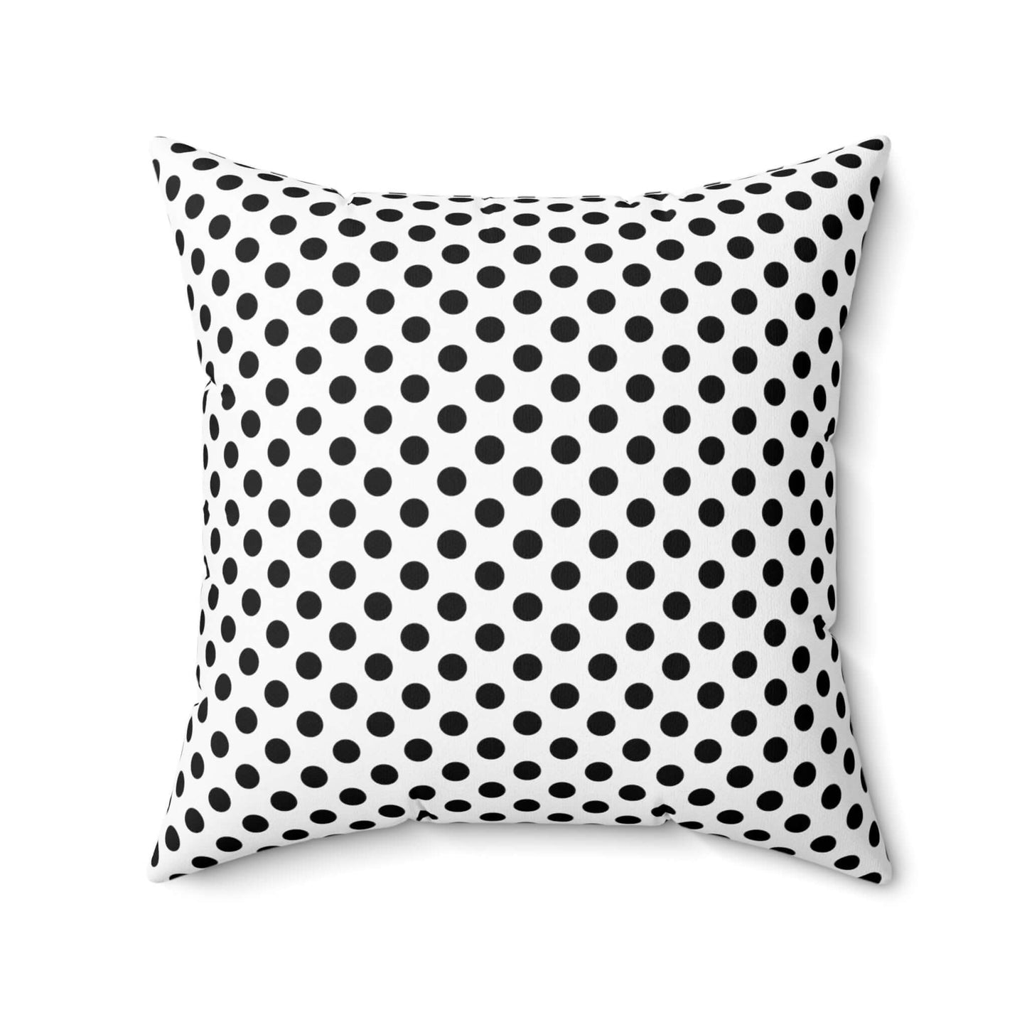 Black White Polkadot Double Sided Square Throw Pillow