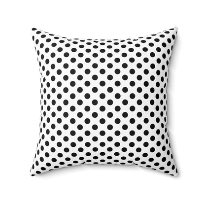 Black White Polkadot Double Sided Square Throw Pillow