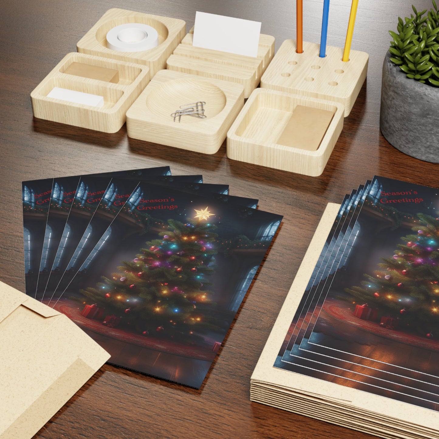 Blank Season’s Greeting Christmas Card High-Quality (10-pcs) with Envelopes - Paper products