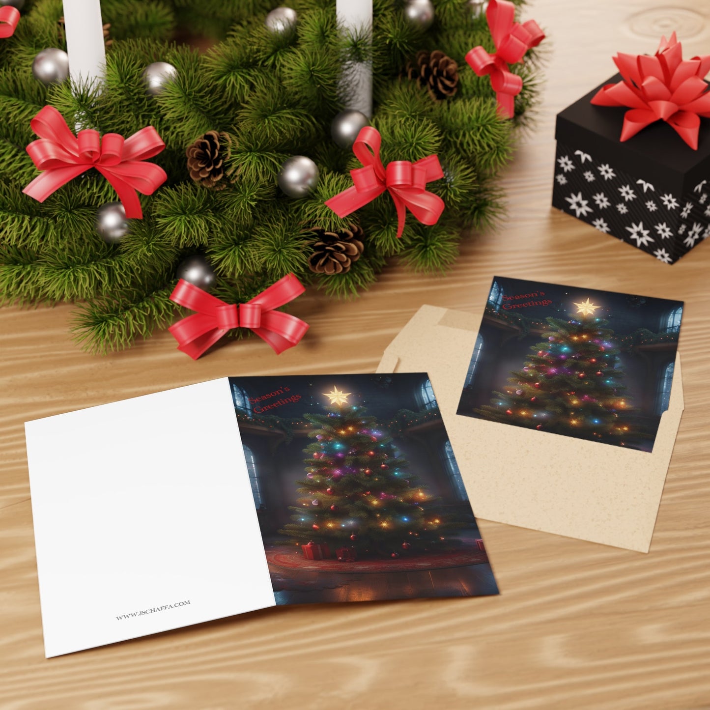 Blank Season’s Greeting Christmas Card High-Quality (10-pcs) with Envelopes - Paper products