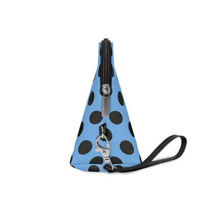 Blue Black Polkadot Makeup Carry Bag