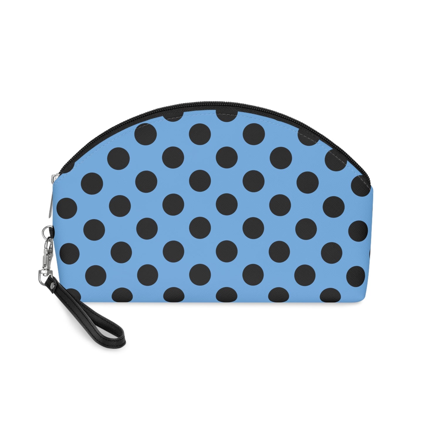 Blue Black Polkadot Makeup Carry Bag