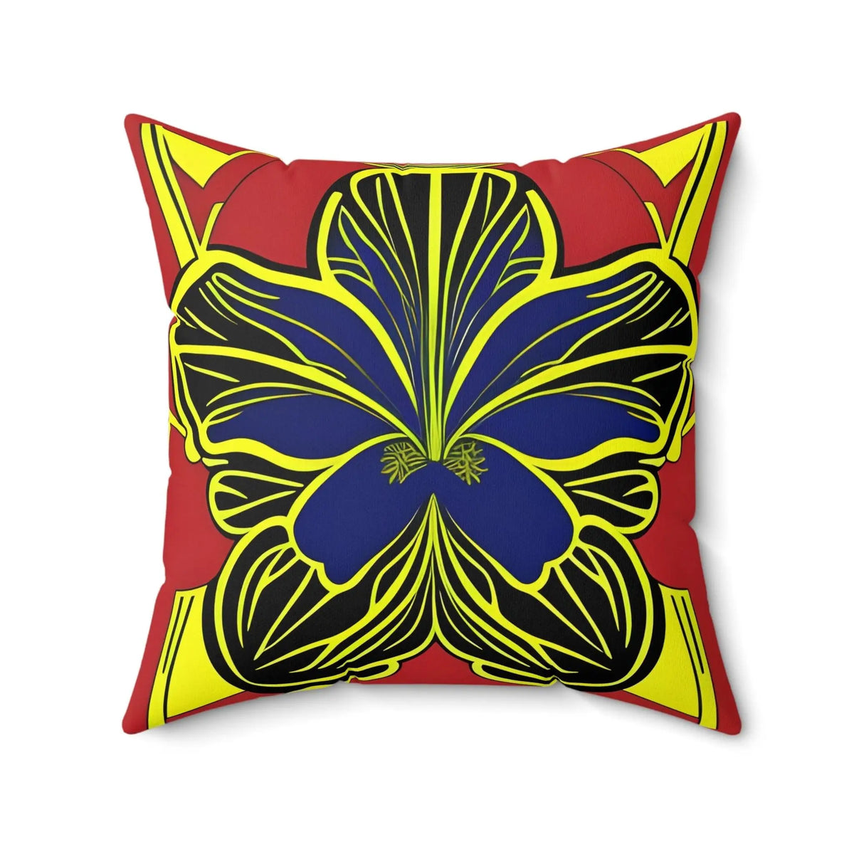 Blue Hibiscus Square Throw Pillow