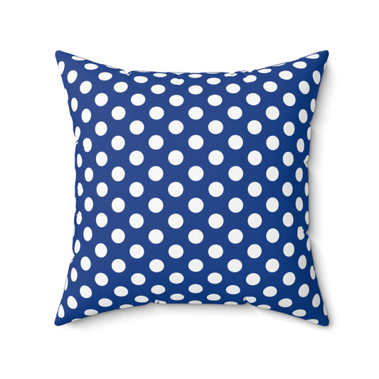 Blue Polkadot Square Pillow